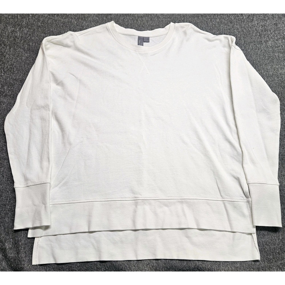 Sweaty Betty Sweatshirt Womens Large White Terry Raglan Pullover Crewneck - Picture 2 of 12